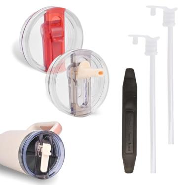 Imagem de Pacote com 2 tampas ProTour removíveis para copo Stanley de 850 g, com tampas Stanley à prova de vazamento, tampa flip de canudo para Stanley, tampas de copo sem derramamento, acessórios de copo para