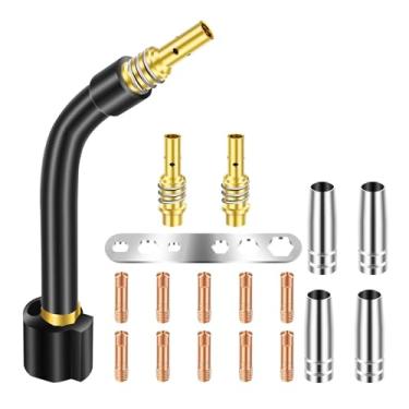 Imagem de Kit de tocha de soldagem MB-15AK MIG/MAG 18 peças com pontas de contato M6, difusores de gás, acessórios de soldagem DIY