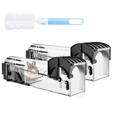 Imagem de Wanqueen Armadilhas Para Ratos Humanos, 12,6" (Armadilhas Ampliadas Que Não Matam Vivos), Reutilizáveis Capturar E Soltar, Funcionam Em Ambientes Internos Externos (Pacote Com 2)