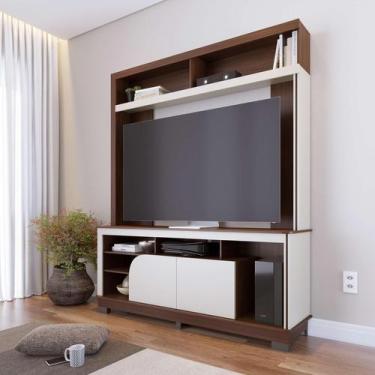 Imagem de Estante Home Theater Ambiente Belaya Nogueira Real Off White Matte - C