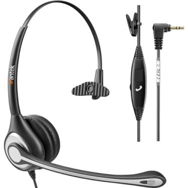 Imagem de Wantek Fone De Ouvido Para Telefone 2,5 Mm Com Microfone, Cancelamento Ruído E Controles Volume, Compatível Telefones Panasonic Dect 6.0, Ajuste Confortável Sem Fio At&T Vtech