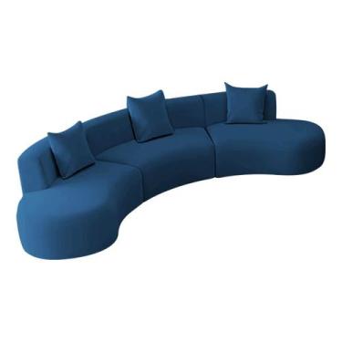 Imagem de Kit Sofá Modular 4 Lugares 360cm Moderno Curvo Orgânico Duna Linho - D