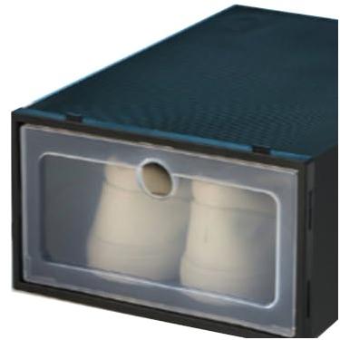 Imagem de Kit 4/6/8/10 Caixa Organizador Para Tênis Sapatos Multiuso Empilhável Tampa Flip Feminino Masculino(Preto,kit10)