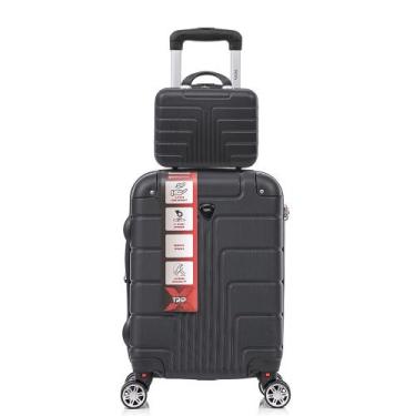 Imagem de Kit Mala De Viagem Bordo PP 8kg e Frasqueira P Luxo Tripx, Preto