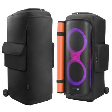 Imagem de OURHZTB Capa de alto-falante compatível com caixa de som JBL PartyBox 710/1000, bolsa de armazenamento portátil para viagem ao ar livre macia com bolsos para carregador, fones de ouvido e acessórios