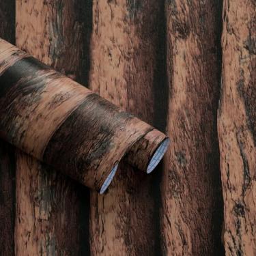 Imagem de Kitico Papel de parede de madeira descascar e colar papel de parede 43 cm x 994 cm papel de parede de madeira sintética removível papel de contato de madeira marrom papel de parede autoadesivo para