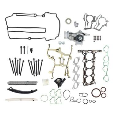 Imagem de GXYWADY Kit de corrente de distribuição parafusos de junta de cabeça e caixa de termostato e conjunto de bomba de água com substituição de junta para Sonic Cruze Encore 1.4L 2011-2016 Substituição