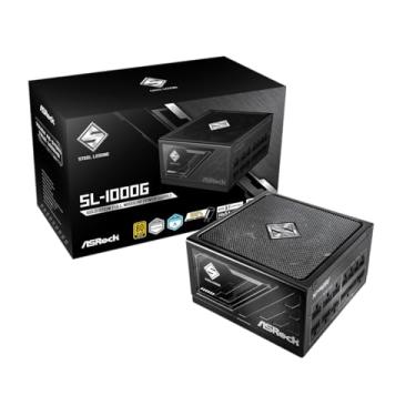 Imagem de ASRock Fonte De Alimentação Modular Completa Steel Legend Sl-1000G 1000 W 80 Plus Gold E Cybenetics Platinum, Pronta Para Atx3.1 E Pcie5.1 Com Cabo De Duas Cores 12 V-2X6