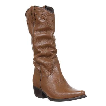 Imagem de Bota Feminina Bico Fino Marrom Cow Way 37899