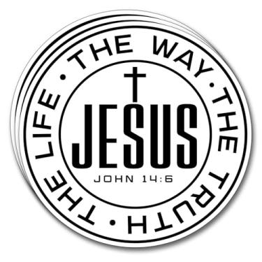 Imagem de (3 peças) Adesivo Jesus The Way The Truth The Life Decalques Inspiradores Cristãos Decoram Livros Laptop Telefone Garrafas de Água Kindles Tumbler Adesivos de Vinil Impermeável 7,6 cm