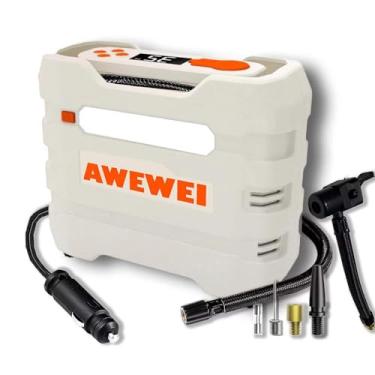 Imagem de AWEWEI Compressor de ar portátil para inflador de pneu - Bomba de ar de 150PSI para pneus de carro, bomba automática de inflação rápida DC 12V com medidor digital de pressão de pneu e luz LED de