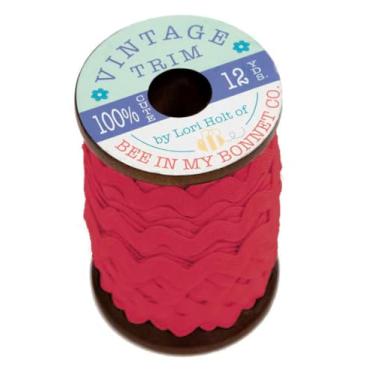 Imagem de Riley Blake Designs Grande Vintage Trim por Lori Holt of Bee in My Bonnet and It's Sew Emma | 12 metros de acabamento em carretel de madeira | Perfeito para encadernação de colcha e artesanato