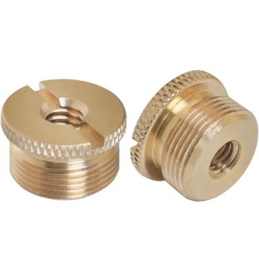 Imagem de LUORNG 2 peças 1/4 fêmea para 5/8-27 macho adaptador de parafuso rosqueado latão rosqueado fino para suporte de microfone tripé adaptador de nível a laser