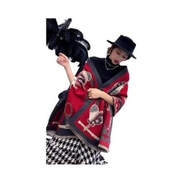 Imagem de Cachecol Feminino De Caxemira De Inverno, Luxuoso, Grosso E Quente, Co