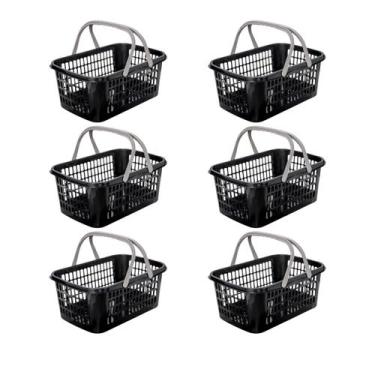 Imagem de Conjunto Kit 6 Cestos Cestinha Usual De Mercado 9 Litros Para Uso Dive