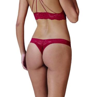 Imagem de Calcinha Fio dental Xamego DeMillus 16198, Carmim, B (veste gr a eg)