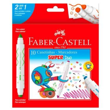 Imagem de Caneta Hidrográfica 10 Cores Super Duo - Faber-Castell