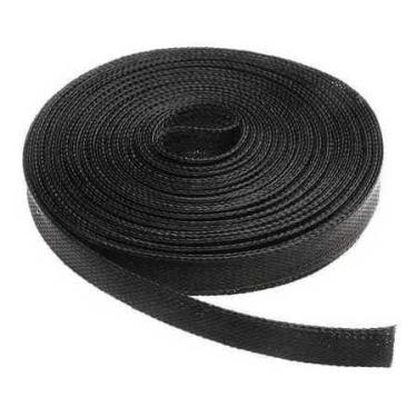 Imagem de 10m Manta Nautica Nylon Expansiva Preta Para Fueltech 10mm - TurboX Pa