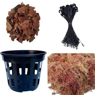 Imagem de Kit 20 Vasos Vazados VS15 Substrato Pinus 20 Hastes Plantio Jardim Nat