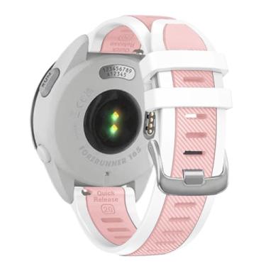 Imagem de Pulseira de relógio para Garmin Forerunner 165/55/245/645, Vivoactive 5/3, Vivomove Style/Luxe/HR/Sport - Pulseira de substituição de silicone macio de liberação rápida de 20 mm (rosa)