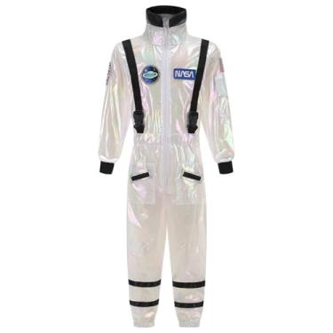 Imagem de GRAJTCIN Astronaut Costume for Kids Space Suit Alien Jumpsuit Boys Girls Halloween Christmas Party Costume (XL, White)
