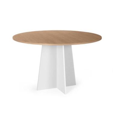 Imagem de Mesa de Jantar Redonda 6 Lugares 120cm Isabela Jade/Branco - Straub We