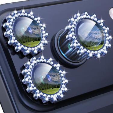 Imagem de Xfilm Protetor de lente de câmera para iPhone 17 Pro/17 Pro Max Gear Bling Diamond, metal individual com dureza 9H, protetor de tela de câmera à prova de arranhões, acessórios elegantes, compatível