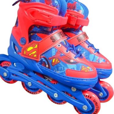 Imagem de Patins Inline Kit Super Heroi Presente Menino (M) Tamanho 34-37