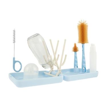 Imagem de Escova de mamadeira de viagem, kit de escova de mamadeira, kit de limpeza de mamadeira estável, ferramenta de limpeza de mamadeira fácil de usar, kit de limpeza de mamadeira portátil de viagem