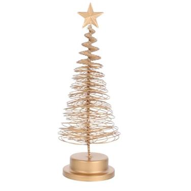 Imagem de Toyvian Luminária Decorativa de Ferro para Árvore de Natal, Luz Noturna Led Em Formato de Estrela, Mini Árvore de Natal para Decoração de Mesa Festiva, Acabamento Dourado (pilhas Não Incluídas)