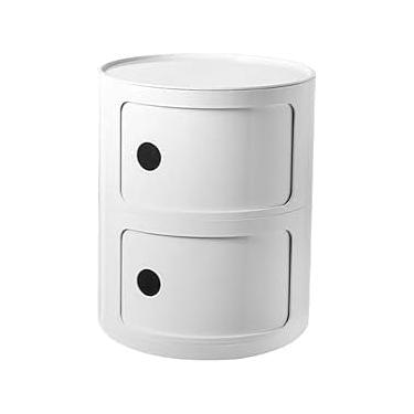 Imagem de Mesa De Cabeceira De Estilo Nórdico Moderno Com Design Criativo E Armário Pequeno De Duas Camadas Para Decoração De Quarto, White, 2 layers