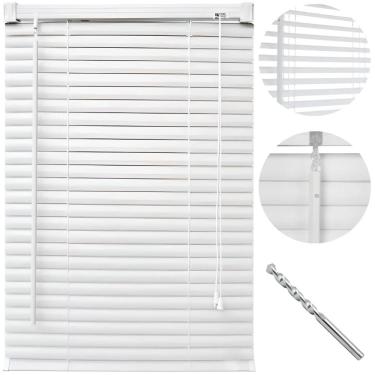 Imagem de Cortina Persiana Horizontal Branco L 1,00M X A 1,30M + Broca