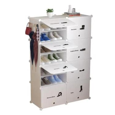 Imagem de Armario Organizador Brinquedos Grande Guarda Roupa Sapateira Modular Porta Treco Estante 8 Modulos