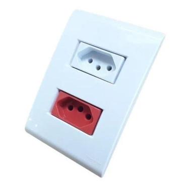 Imagem de 3X Tomada Dupla De 10 E 20 Amperes Vermelha Tramontina Liz