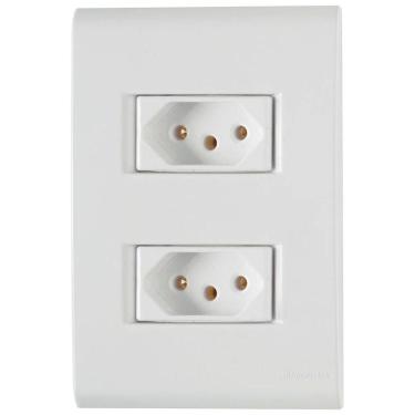 Imagem de Conjunto Liz Branco 4x2 com 2 Tomadas 2P+T de 10 Ampères e 250 Volts - 57170065 - TRAMONTINA