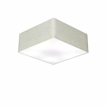 Imagem de Plafon Quadrado Vivare Md-3050 Cúpula Em Tecido 12/40x40cm - Bivolt Rustico-cinza 127/220v