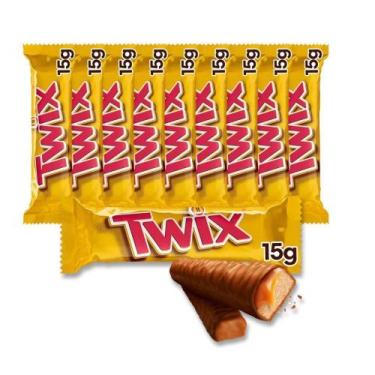Imagem de Chocolate Twix Tradicional Kit 10 Unidades De 15G - Mars