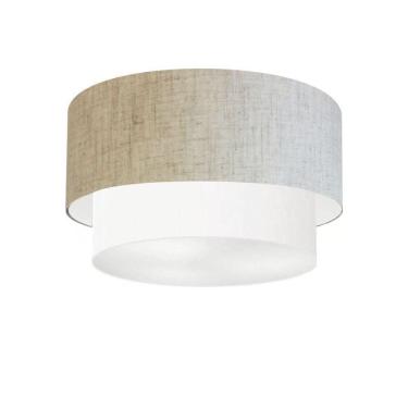 Imagem de Plafon De Sobrepor Cilíndrico Sp-3045 Cúpula Cor Rústico Bege Branco