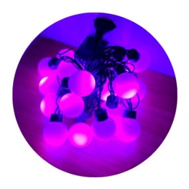 Imagem de Cordão de Lâmpadas LED Pisca Formato Bolinha 4 Metros | 20 Luzes Decorativas com 8 Modos de Iluminação | Ideal para Festas, Casamentos, Eventos e Decoração de Ambientes (Roxo)