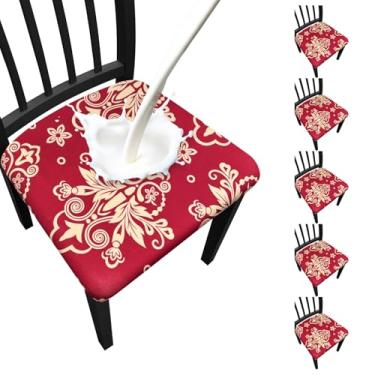 Imagem de Fafua Capas de assento impermeáveis para cadeiras de sala de jantar, conjunto de 6, capas elásticas removíveis para cadeiras de jantar, cozinha, hotel, festa