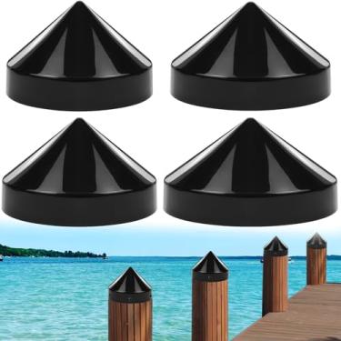 Imagem de Tampas de empilhamento de 20 cm + 23 cm + 23 cm + 24 cm para doca, tampa de pilão de cone para cabeça de tubo de poste de doca marítima, tampas de mastro de doca para embarcações marítimas, docas