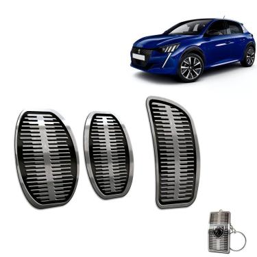 Imagem de Pedaleira Manual Em Aço Inox Peugeot 208 2021 Preto