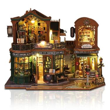 Imagem de OLYGIVE Kit Em Miniatura Faça Você Mesmo Com Luz De Led - Modelo Livraria Madeira Para Adolescentes E Adultos, Presente Artesanato Fácil Montagem, Exibição Perfeita, Hobbies Alívio Do Estresse