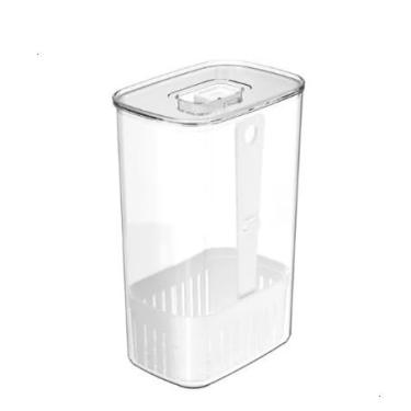 Imagem de Pote Hermético 2,3 Litros Transparente – Tampa Vedada, Livre de BPA, Ideal para Armazenar Alimentos, Cereais, Grãos e Mantimentos na Cozinha ou Geladeira