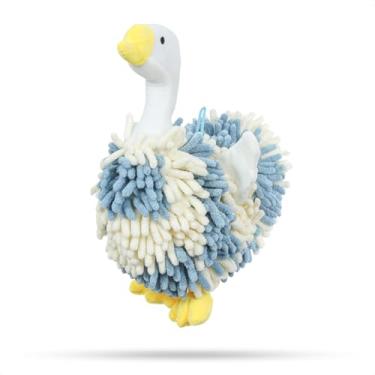 Imagem de Adorável toalha de mão em forma de cisne com laço para pendurar, toalha com tema animal de banheiro para crianças, toalha de mão de microfibra super absorvente, perfeita para cozinha, banheiro e áreas