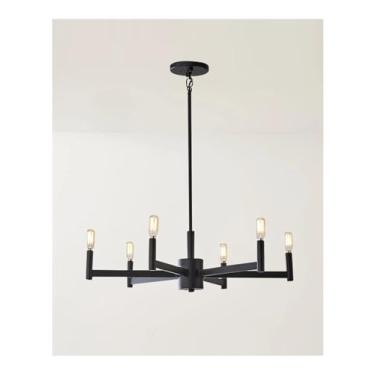 Imagem de Lustre escandinavo simples criativo sala de estar personalizado sala de jantar lâmpadas e lanternas simples galho de árvore lustre, Retro Luminárias