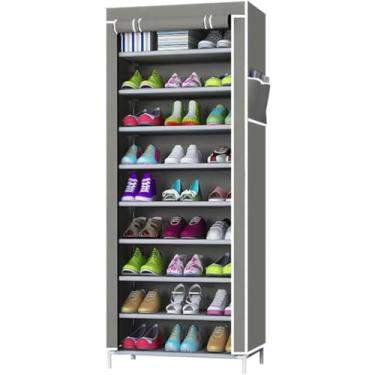 Imagem de Sapateira Vertical Zíper 9 Prateleiras Multiuso Tênis Forte