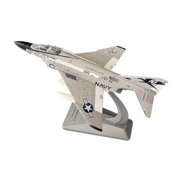 Imagem de MERIGLARE 1:144 Modelo de caça simulado avião realista com base brinquedo modelo de avião de ataque para prateleira de quarto sala de estar bar, Cinza Prateado