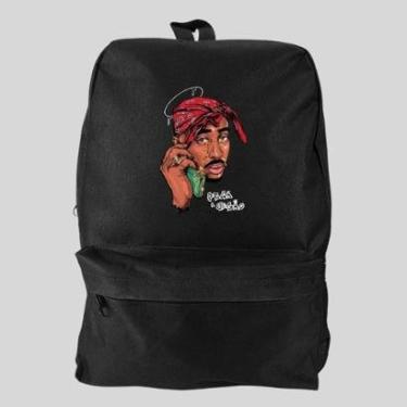 Imagem de Mochila Bolsa Masculina Basica Escolar Pega a Visão Estampado Tupac Dollar-Masculino