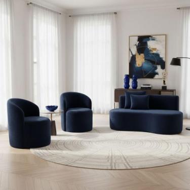 Imagem de Conjunto Decorativo 02 Poltronas + Sofá Curvo Orgânico Nature Gaia Vel